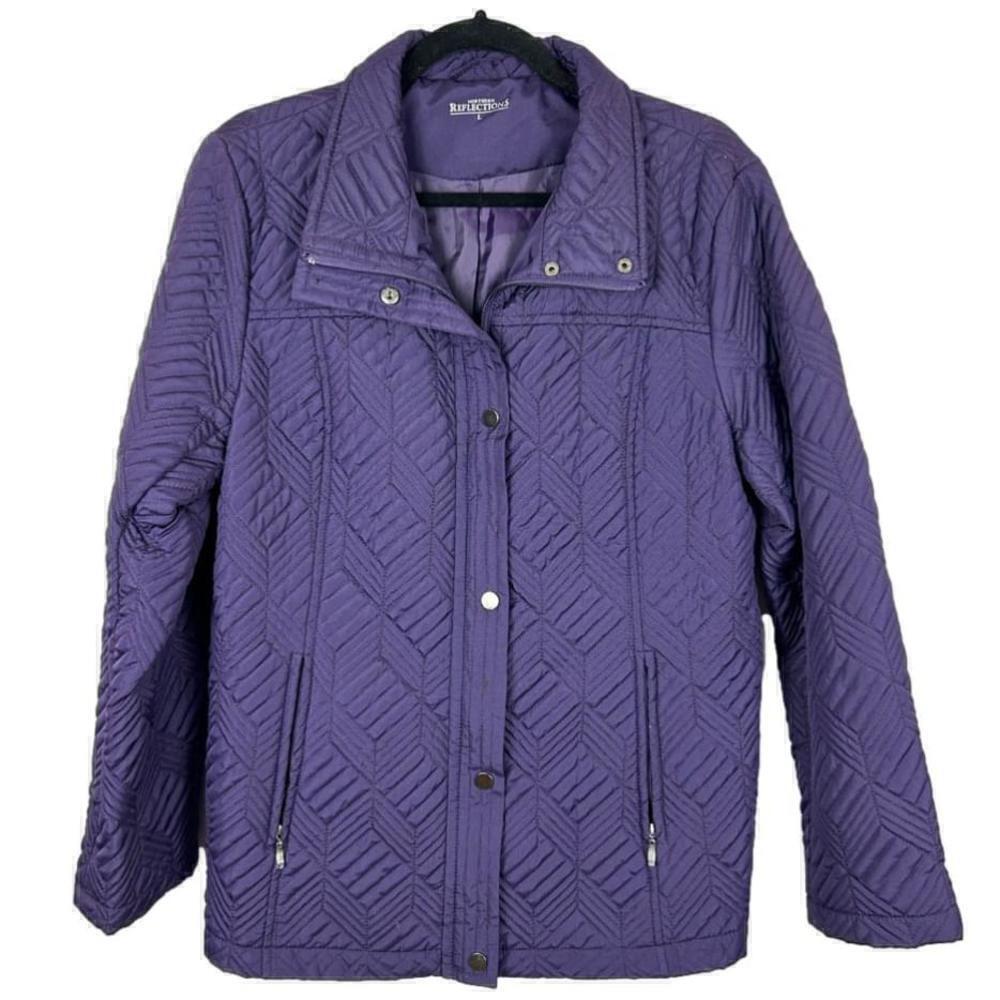 Northern Reflections Purple Quilted Jacket Large